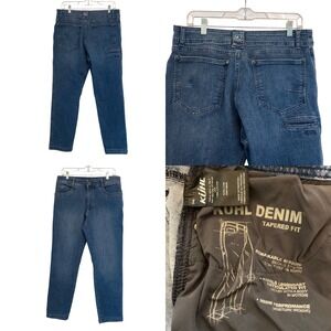 KUHL Denim Jeans Men's 34x30 Fit‎ 31x29 Tapered Fit Indigo Dye High Performance